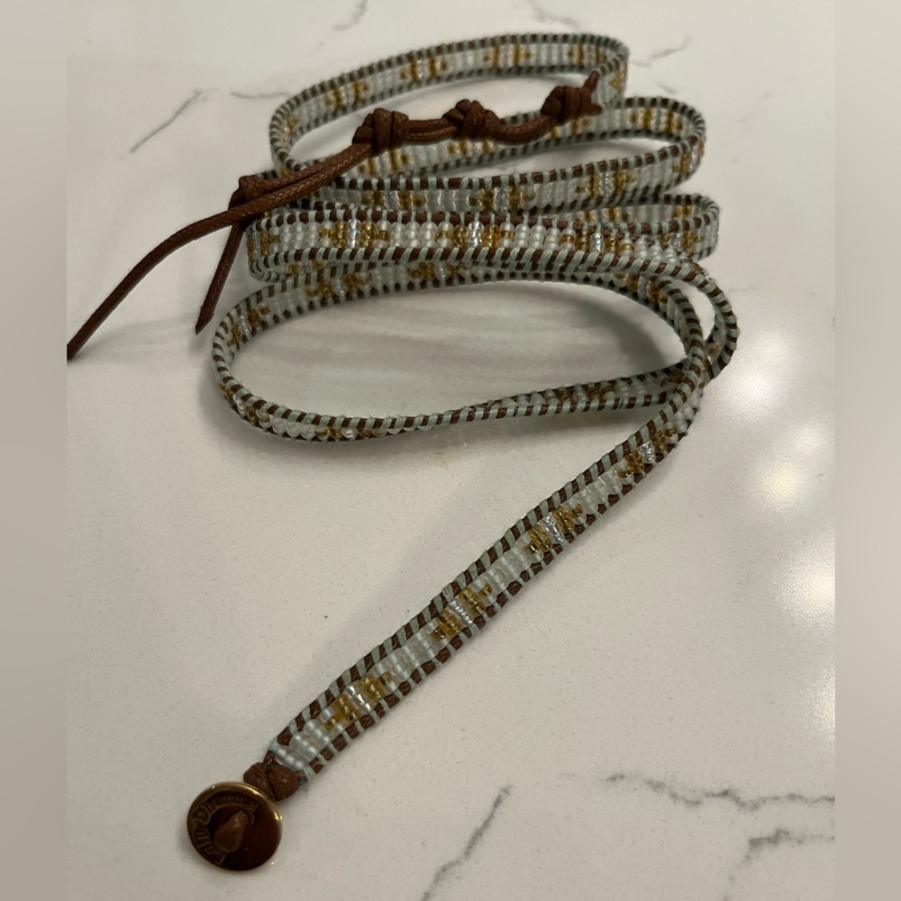 Elegant Brown and Gold Wrap Bracelet